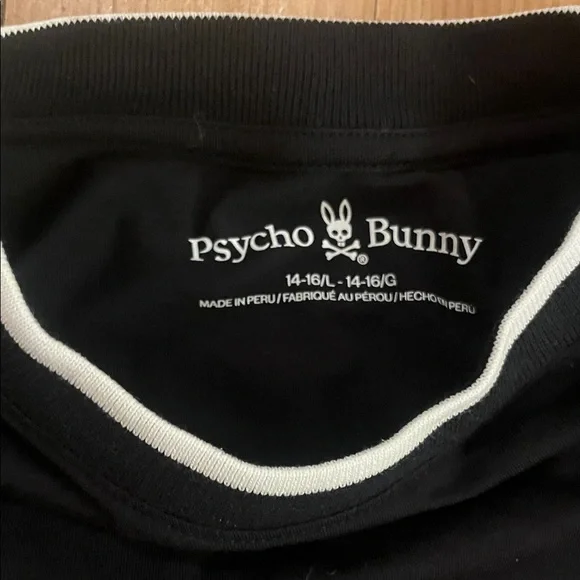 Psycho Bunny Black Short Sleeve Tee with White Trim and Logo - Picture 2 of 7
